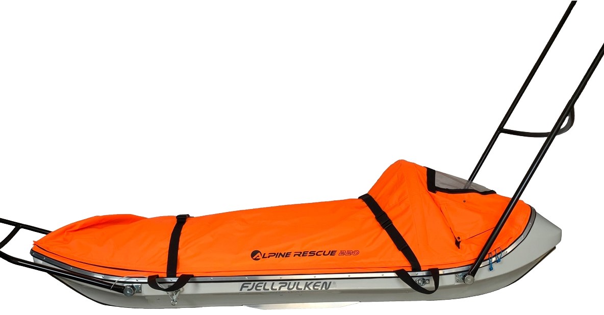 Fjellpulken Alpine 220 rescue sled with tunnel cover
