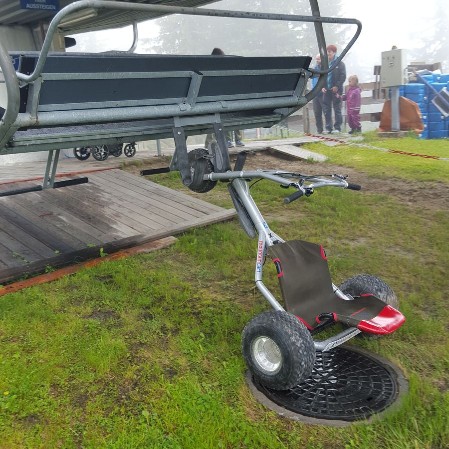 Mountaincart hung on a chairlift