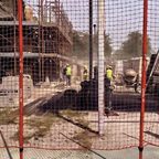 Safety fencing on a construction site